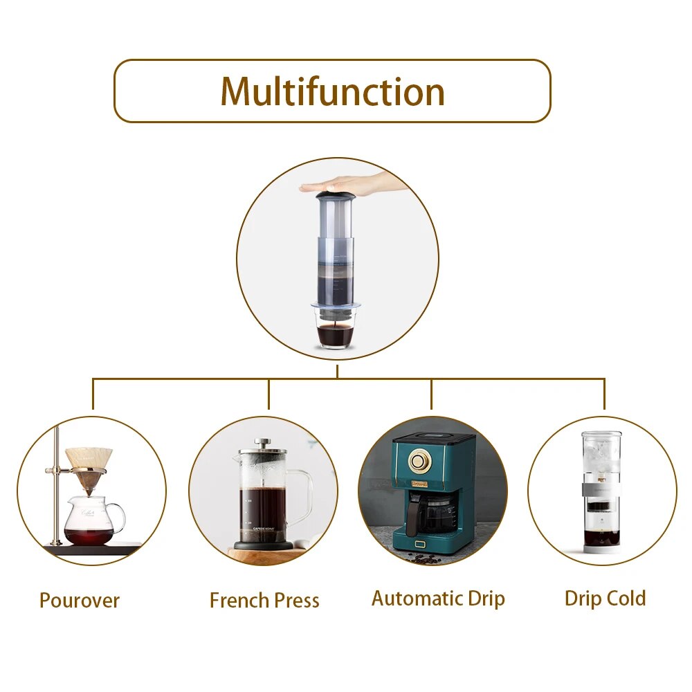 iCafilas Espresso Coffee Maker Portable Cafe French Press Air Press