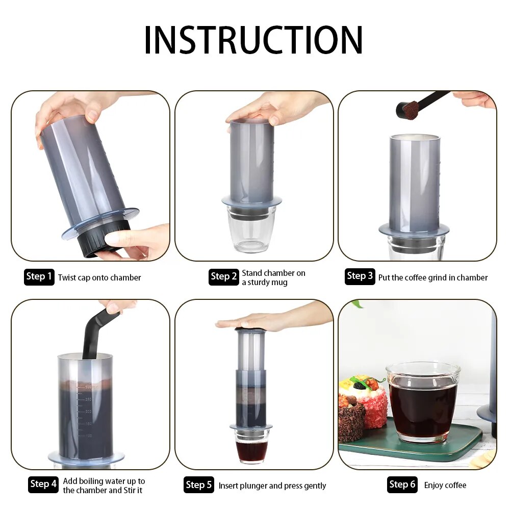 iCafilas Espresso Coffee Maker Portable Cafe French Press Air Press