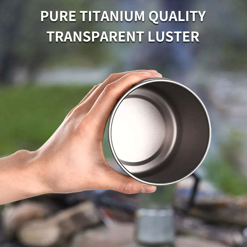 PACOONE Camping Mug Titanium Cup Tourist Tableware Picnic Utensils