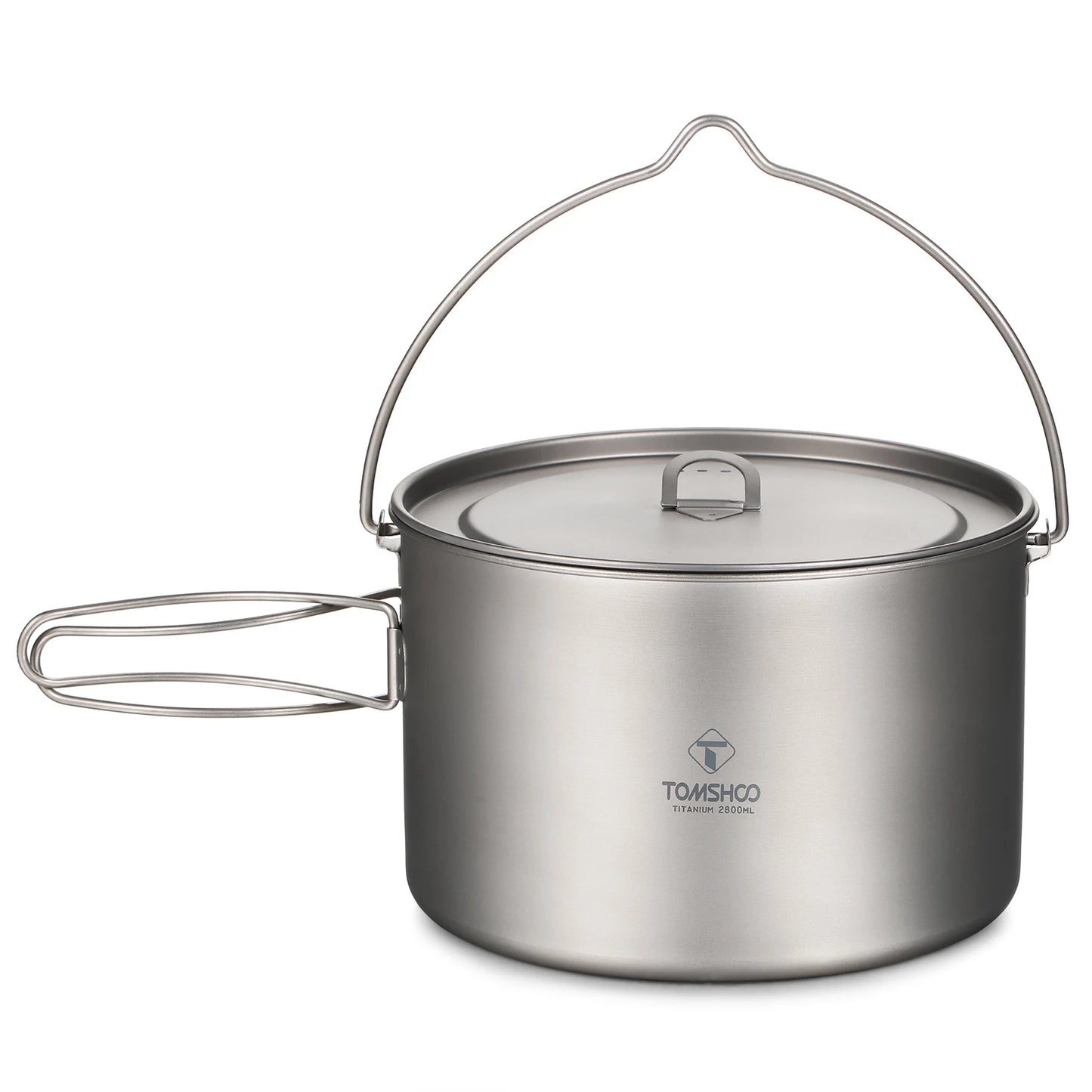 TOMSHOO Camping Cookware Titanium Pot 0.75L/0.9L/1.1L/1.6L/2L/2.8L