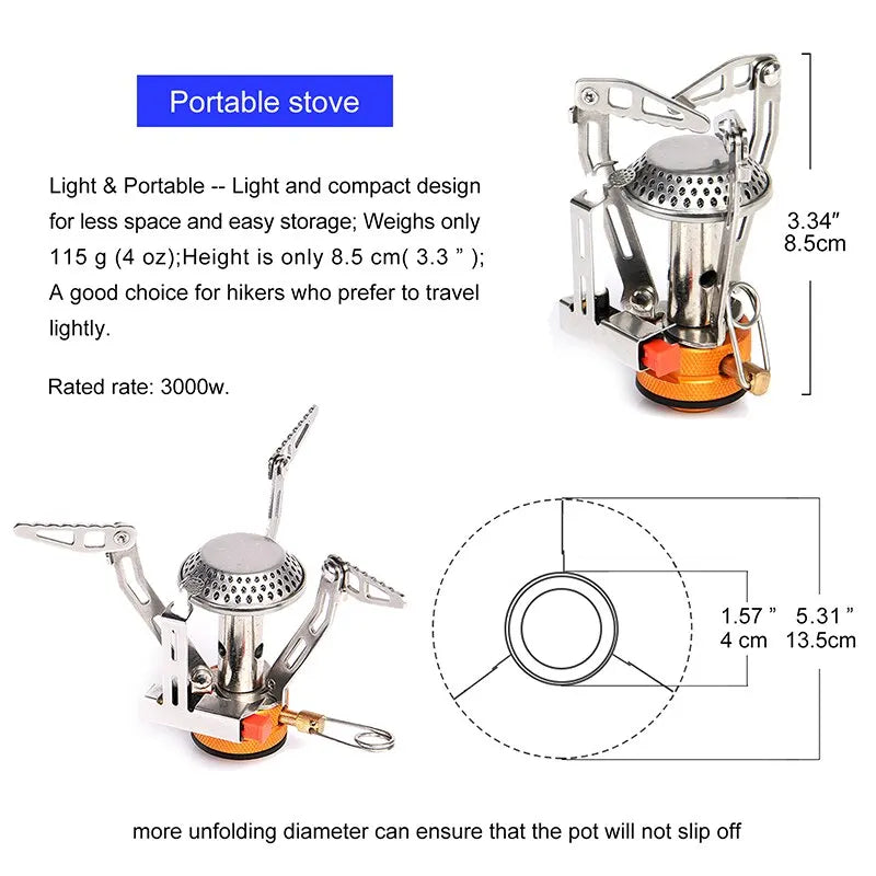 Widesea Camping One-piece Gas Stove Heater Tourist Burner Foldable