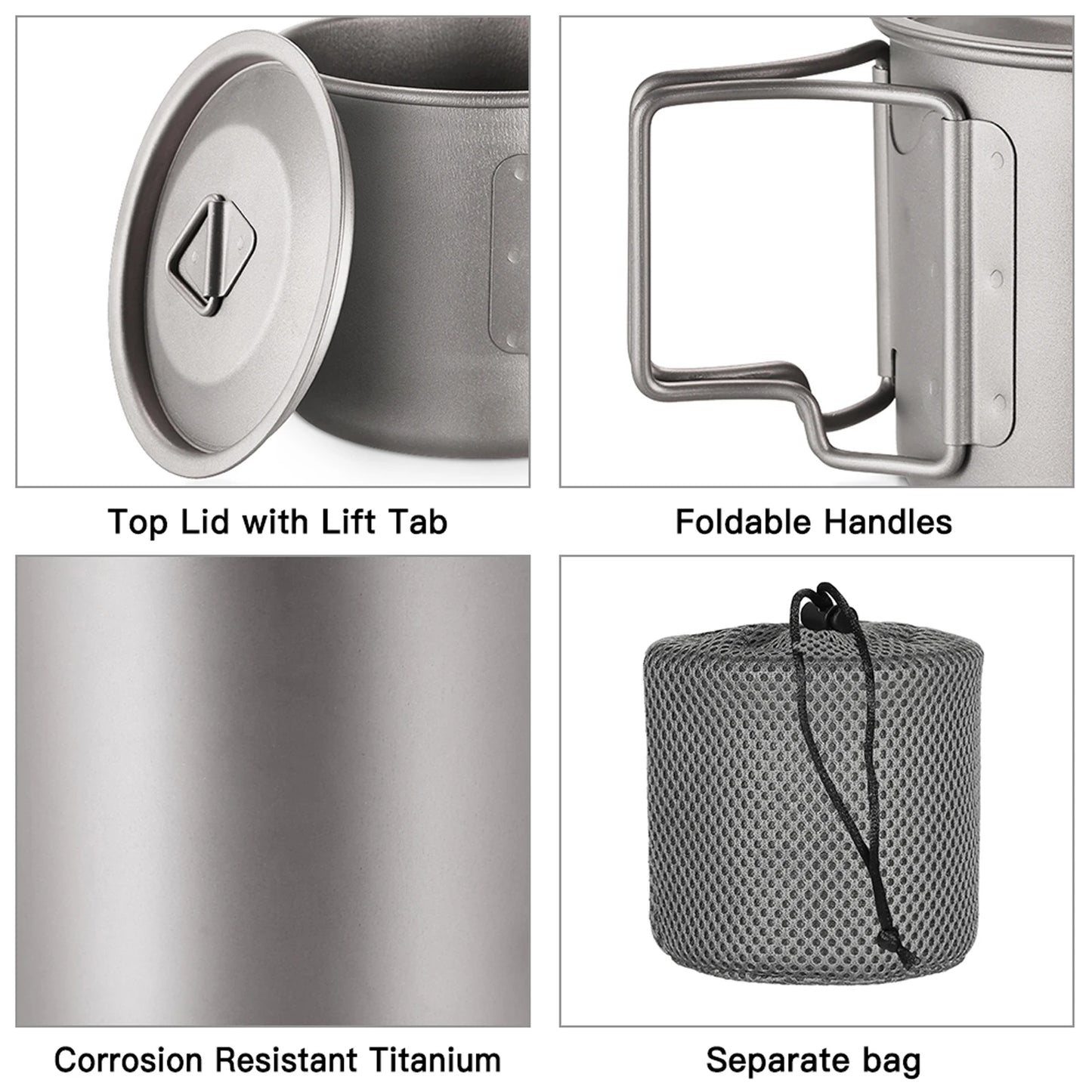 Ultralight Titanium Cup Outdoor Portable Camping Picnic Water Cup Mug
