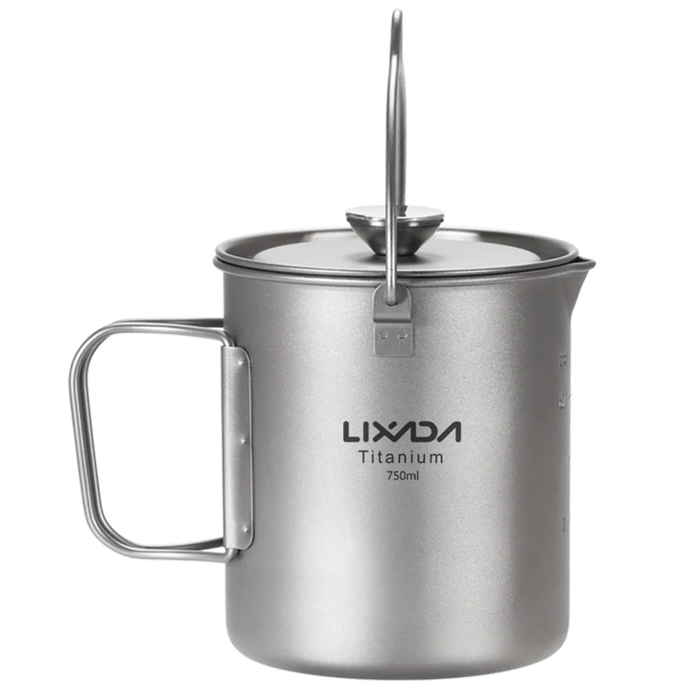 Lixada 750ml Titanium Coffee Cup Mug French Press Pot Coffee Maker