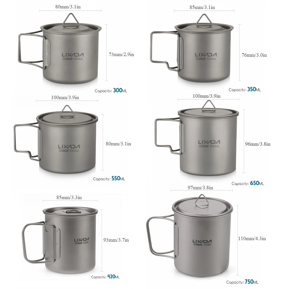 Ultralight Titanium Cup Outdoor Portable Camping Picnic Water Cup Mug
