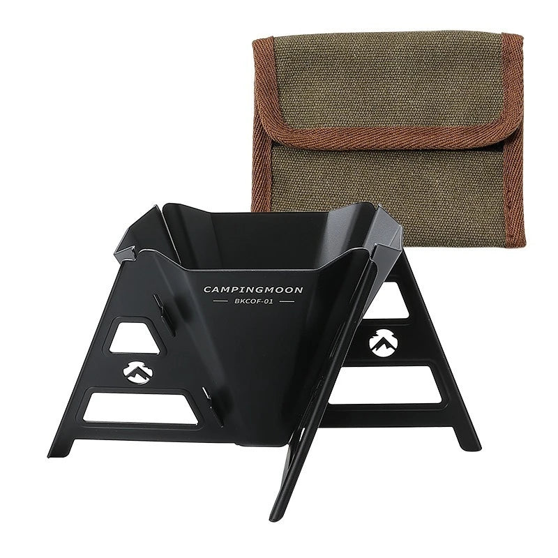CAMPINGMOON Coffee Funnel, Stainless Steel Titanium Plated Foldable