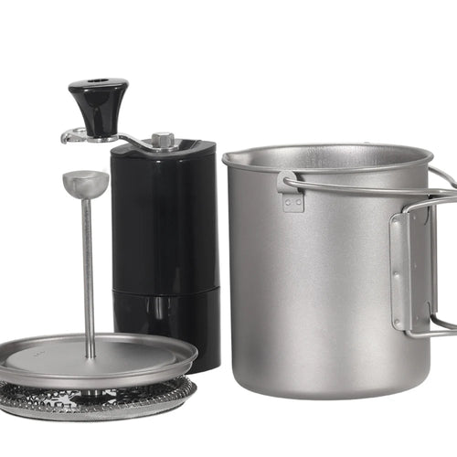 Lixada 750ml Titanium Coffee Cup Mug French Press Pot Coffee Maker