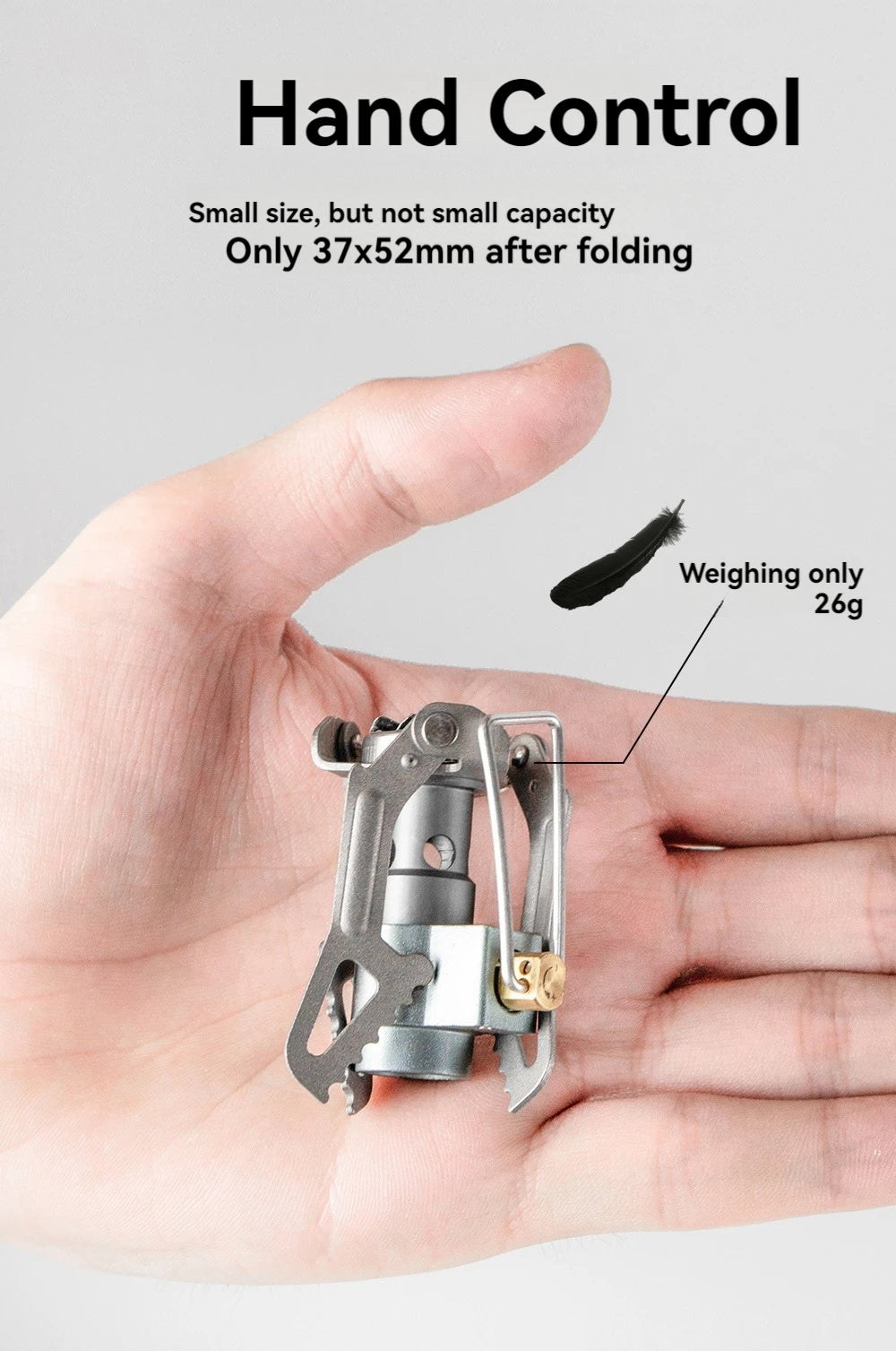 BRS-3000T Titanium Mini Camping Gas Burners 25g One-Piece Pocket Stove