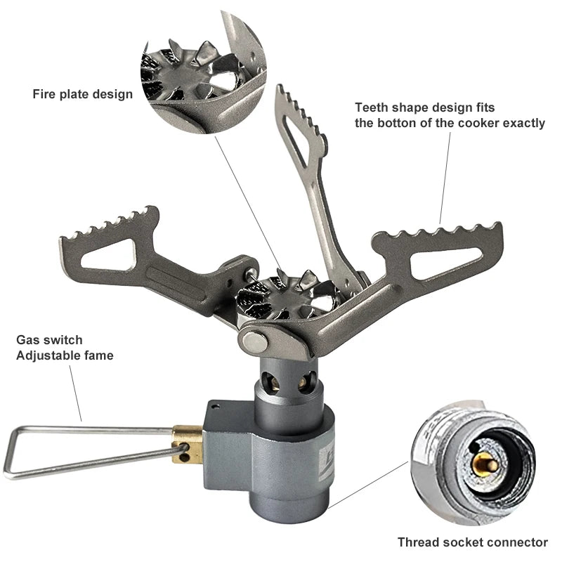 BRS Outdoor Gas Stove Mini Camping Gas Burner 25g Ultralight Titanium