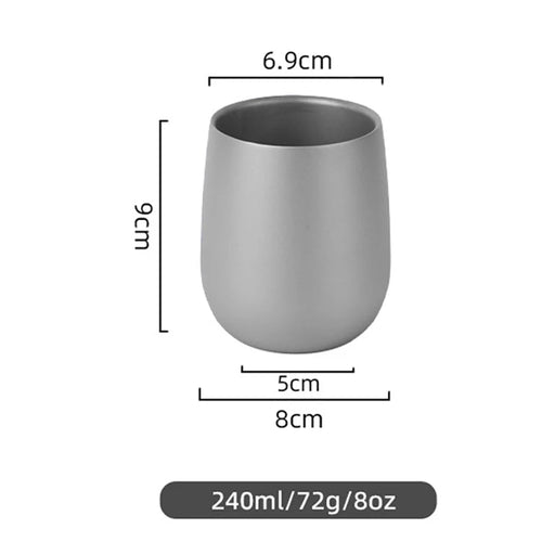 Titanium Cup Insulated Double Wall Drink Cup Outdoor Cooking Camping