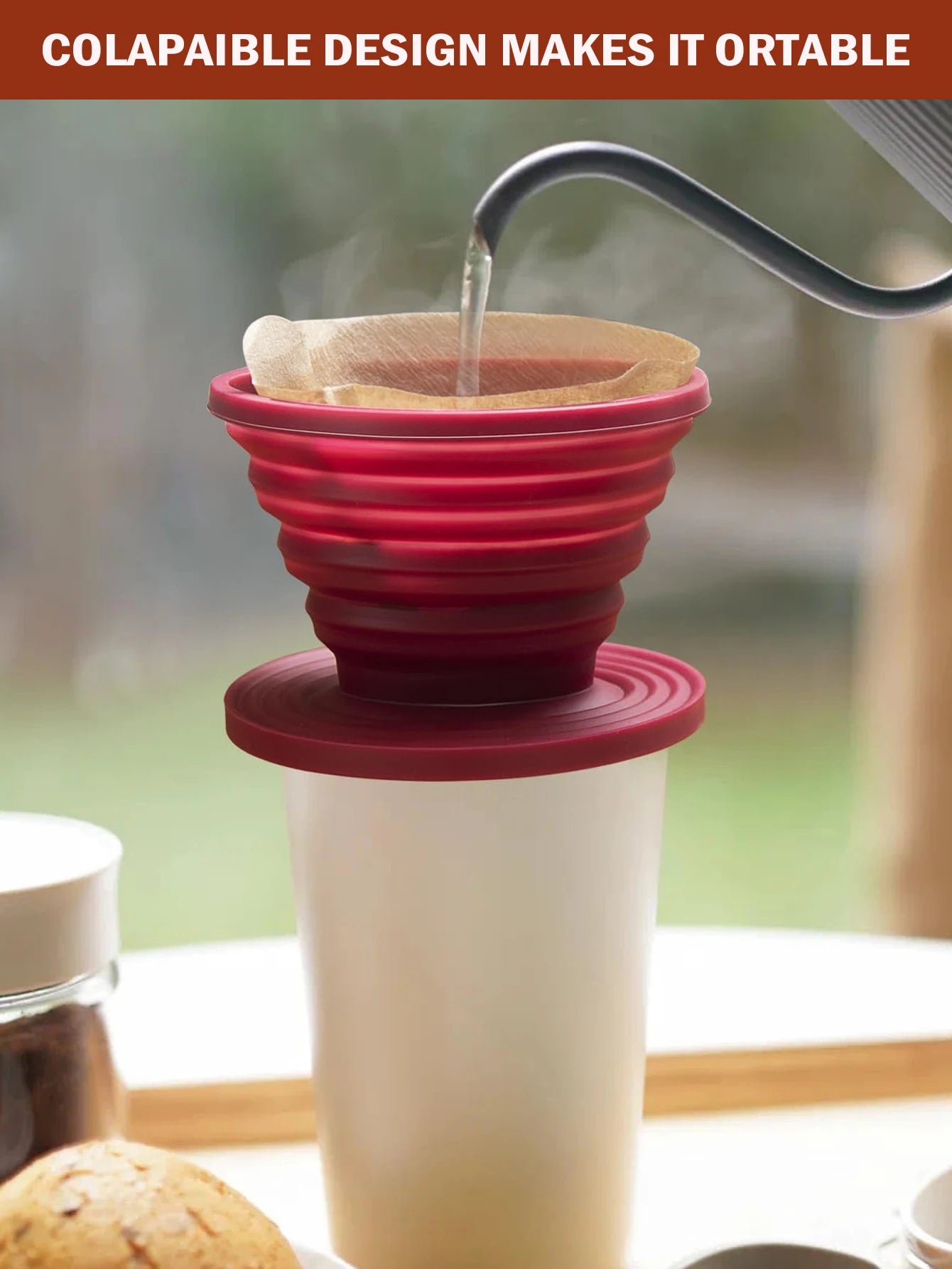 Leeseph Collapsible Pour Over Coffee Dripper Portable Camping Pour