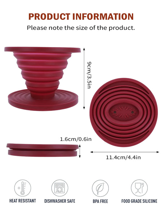 Leeseph Collapsible Pour Over Coffee Dripper Portable Camping Pour