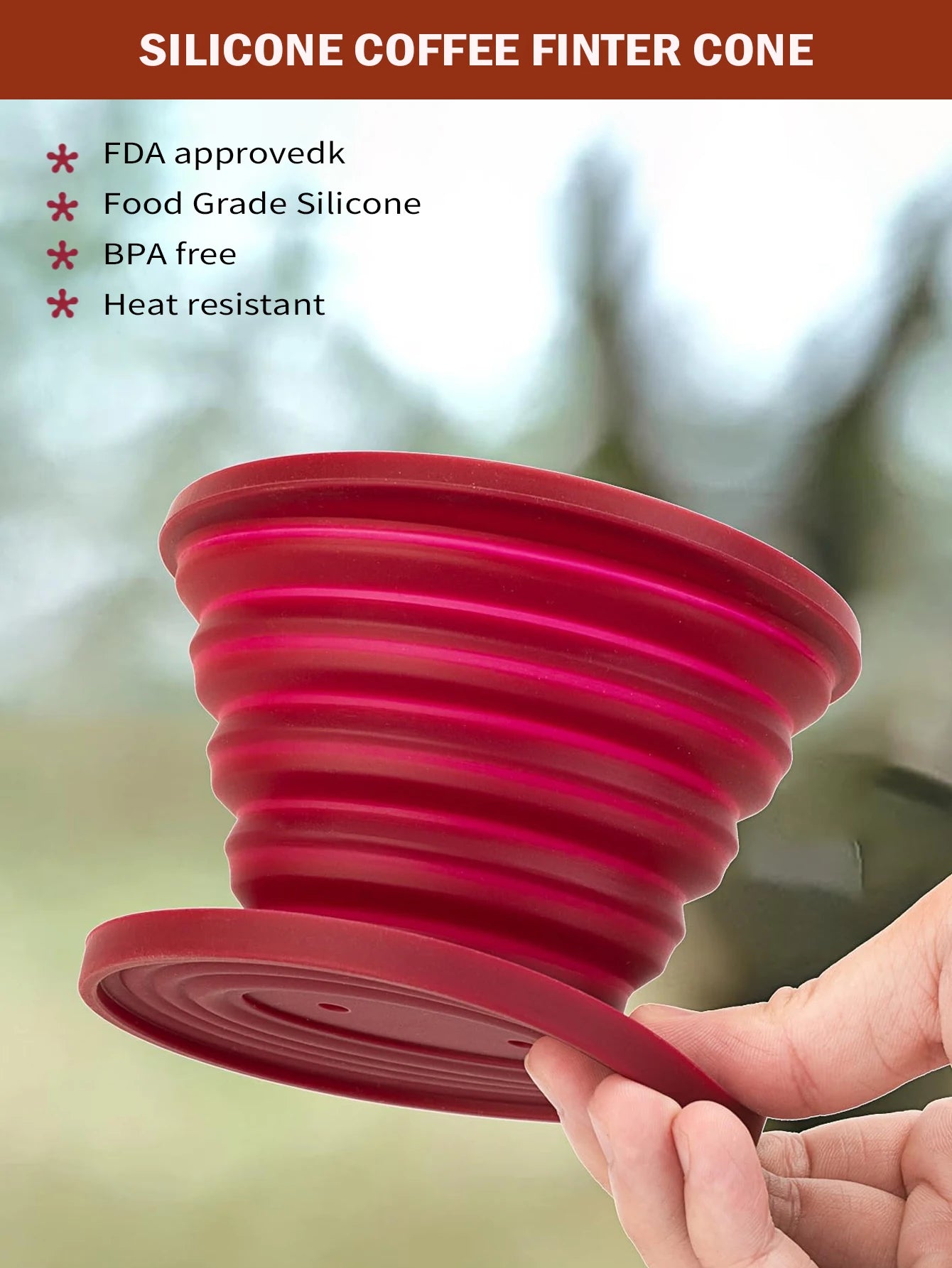 Leeseph Collapsible Pour Over Coffee Dripper Portable Camping Pour
